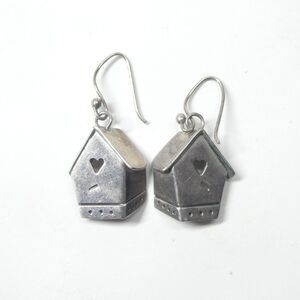 Birdhouse Earrings 925 Sterling Silver Far Fetched Dangle Bird House